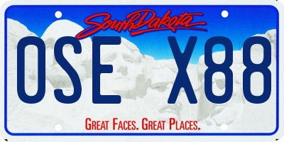 SD license plate 0SEX88