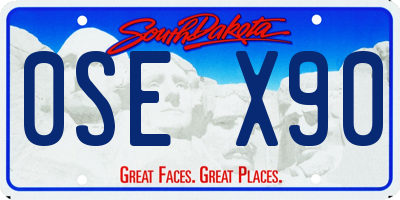 SD license plate 0SEX90