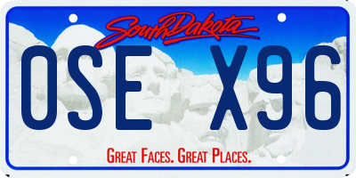 SD license plate 0SEX96