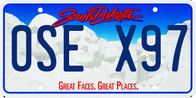 SD license plate 0SEX97
