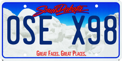 SD license plate 0SEX98