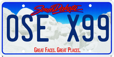 SD license plate 0SEX99