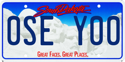 SD license plate 0SEY00