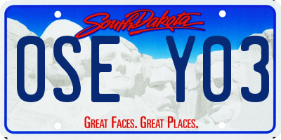 SD license plate 0SEY03