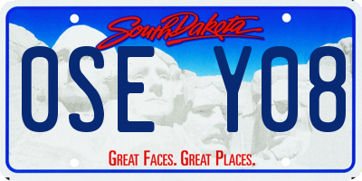 SD license plate 0SEY08
