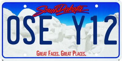 SD license plate 0SEY12