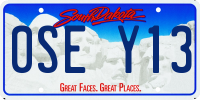 SD license plate 0SEY13