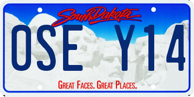 SD license plate 0SEY14