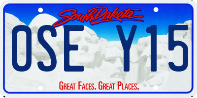 SD license plate 0SEY15