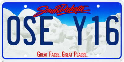 SD license plate 0SEY16