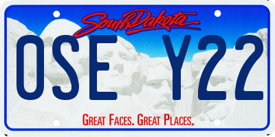 SD license plate 0SEY22
