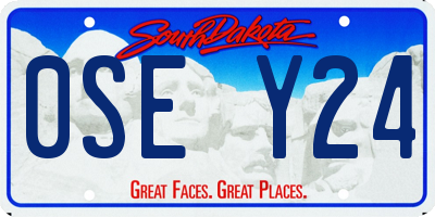SD license plate 0SEY24