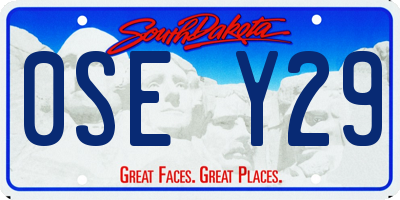 SD license plate 0SEY29