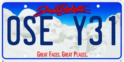 SD license plate 0SEY31