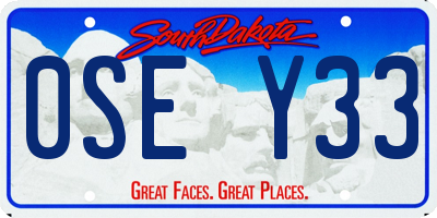 SD license plate 0SEY33
