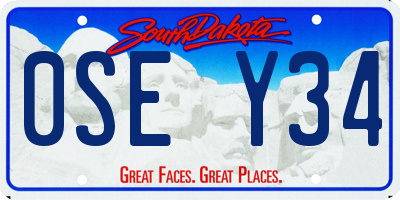 SD license plate 0SEY34