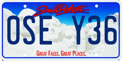 SD license plate 0SEY36