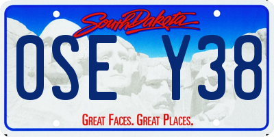 SD license plate 0SEY38
