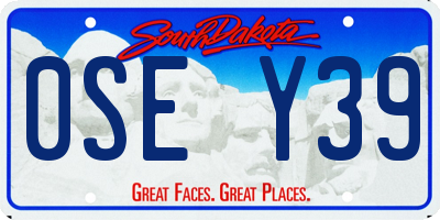 SD license plate 0SEY39