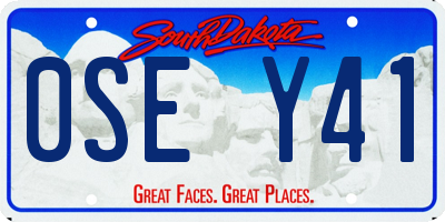 SD license plate 0SEY41