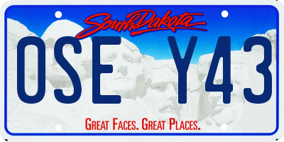 SD license plate 0SEY43