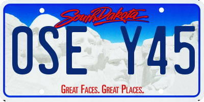 SD license plate 0SEY45