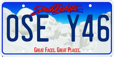 SD license plate 0SEY46