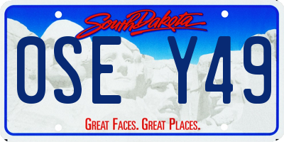 SD license plate 0SEY49