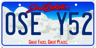 SD license plate 0SEY52