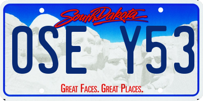 SD license plate 0SEY53