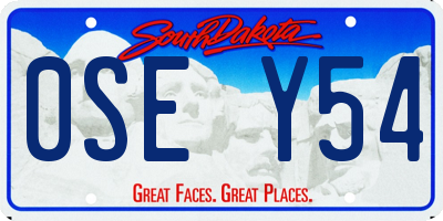 SD license plate 0SEY54