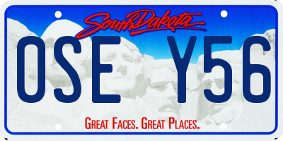 SD license plate 0SEY56