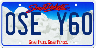 SD license plate 0SEY60