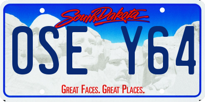 SD license plate 0SEY64