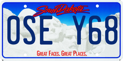 SD license plate 0SEY68