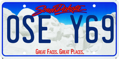 SD license plate 0SEY69