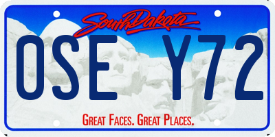 SD license plate 0SEY72
