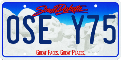 SD license plate 0SEY75