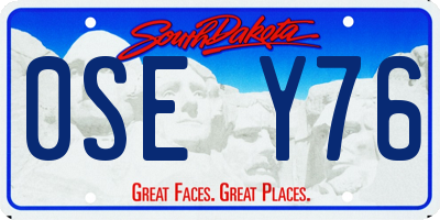 SD license plate 0SEY76