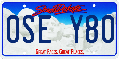 SD license plate 0SEY80