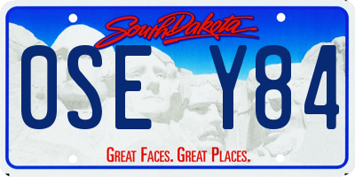 SD license plate 0SEY84