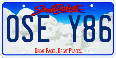 SD license plate 0SEY86