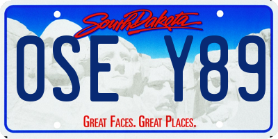 SD license plate 0SEY89