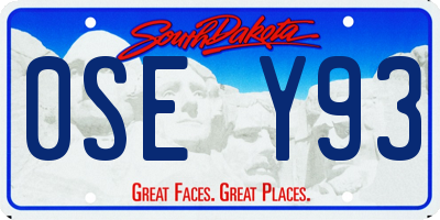 SD license plate 0SEY93