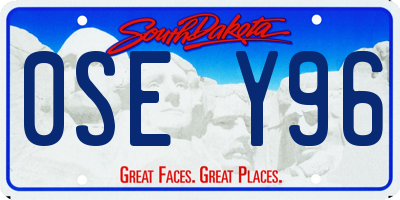 SD license plate 0SEY96