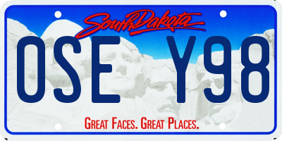 SD license plate 0SEY98