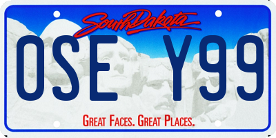 SD license plate 0SEY99