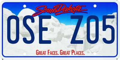 SD license plate 0SEZ05