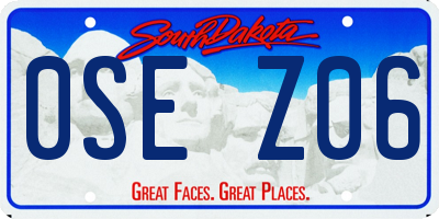 SD license plate 0SEZ06