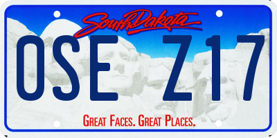 SD license plate 0SEZ17